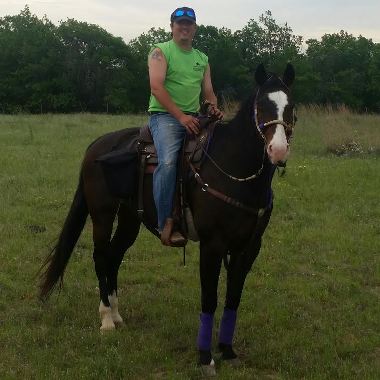 Willis on "Jammer" on one of our camping trips at LBJ National Grasslands. 